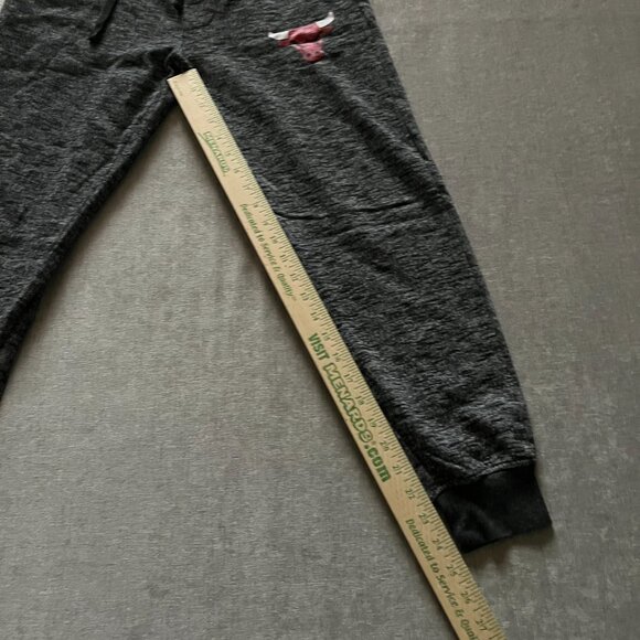 NBA Chicago Bulls Sweatpants Men Size S Gray Black Red Logo Joggers Pockets - Picture 5 of 5